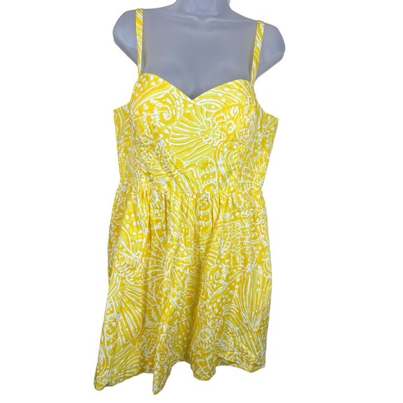 Lilly Pulitzer Christine Dress 14 Butter Yellow White NWT Summer Resort Sundress - Picture 1 of 12